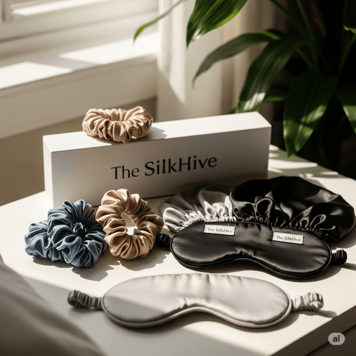 Pure Silk Sleeping masks, Hair ties & Bonnets - The Silk Hive