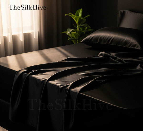 4pc Luxury Bedding set(2 Pillowcases, 1 Fitted Sheet, 1 Flat Sheet) -22 Momme 100% Pure Mulberry Silk | Oeko-Tex Certified 6A Grade Luxury - The Silk Hive