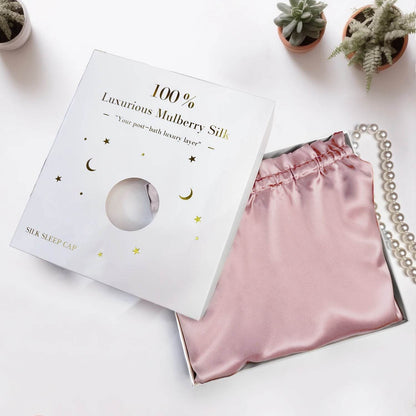 Night Cap Hair Bonnet for Long Hair - 100% Pure Mulberry Silk 22 Momme - The Silk Hive
