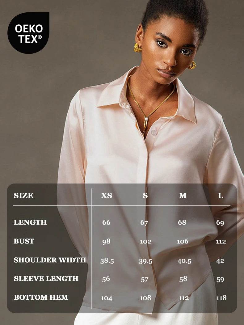 Elegant Silk Long Sleeve Shirt - 100% Pure Mulberry Silk 19 Momme - The Silk Hive