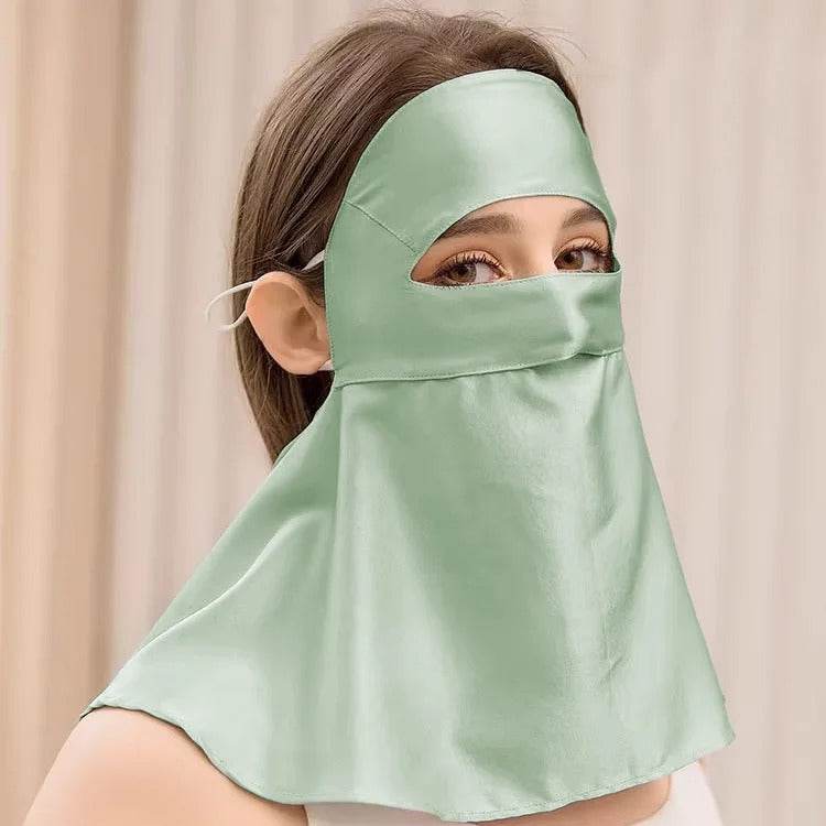 SilkGuard Full Face & Neck Sunscreen Mask - UPF50+ UV Protection - 100% Pure Mulberry Silk 22 Momme - The Silk Hive