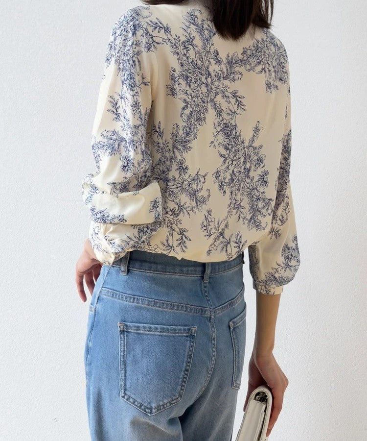 Elegant Silk Long Sleeve Top - 100% Pure Mulberry Silk 19 Momme