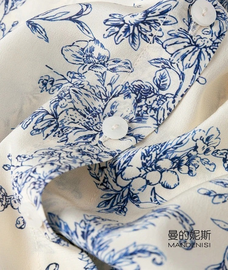 Elegant Silk Long Sleeve Top - 100% Pure Mulberry Silk 19 Momme