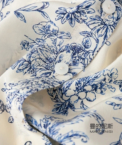Elegant Silk Long Sleeve Top - 100% Pure Mulberry Silk 19 Momme