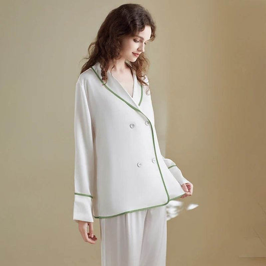 Premium Double breasted Pajama set - 19 momme 100% Pure Mulberry Silk - The Silk Hive