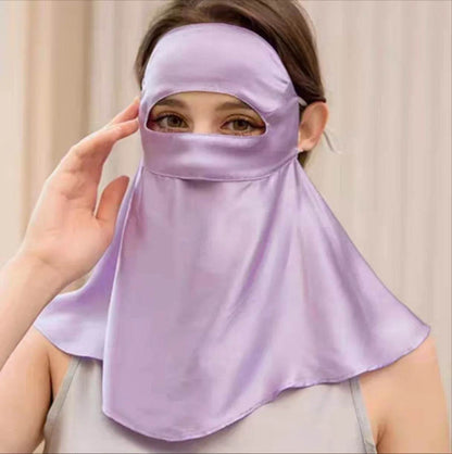 SilkGuard Full Face & Neck Sunscreen Mask - UPF50+ UV Protection - 100% Pure Mulberry Silk 22 Momme - The Silk Hive