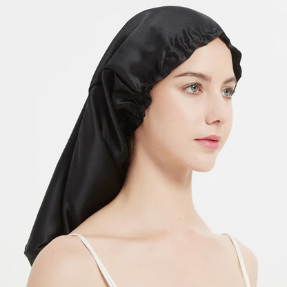 Night Cap Hair Bonnet for Long Hair - 100% Pure Mulberry Silk 22 Momme