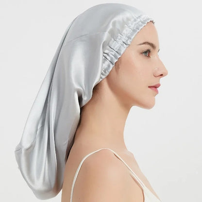 Night Cap Hair Bonnet for Long Hair - 100% Pure Mulberry Silk 22 Momme